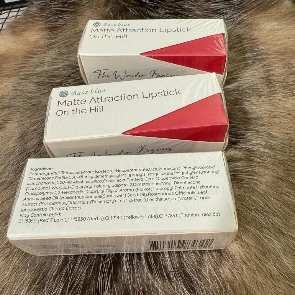 Lot of 3 Matte Attraction‎ Lipstick Collection by Base Blue. shade “On the Hill”